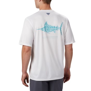 Pánské Tričko Columbia PFG Terminal Tackle Tribal Fish Short Sleeve Bílé YZXKCP945